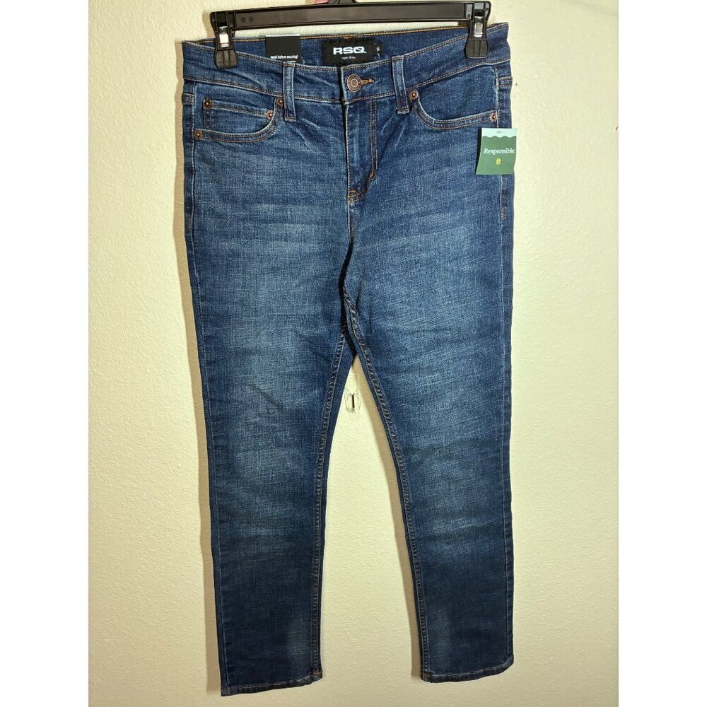 NWT RSQ Denim Blue Jeans Super Skinny Dark Wash Unisex Youth Size 14